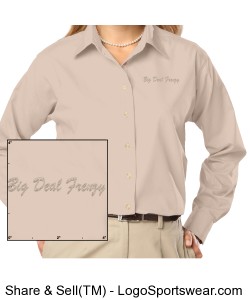 Ladies Long Sleeve Stain Release Poplin Design Zoom
